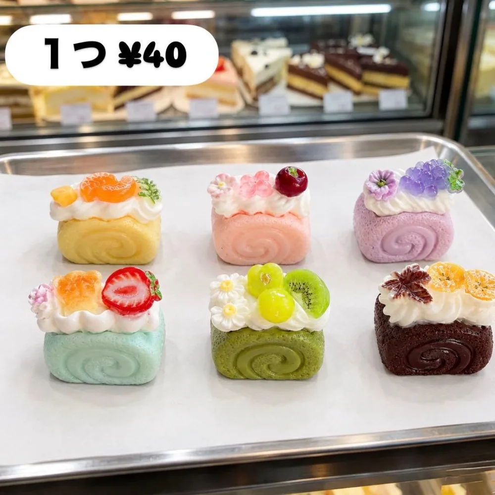 【No.796】 果物ロールケーキ デコパーツ ハンドメイド ミニチュア