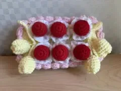 ハンドメイド ティッシュケースカバー ケーキ風