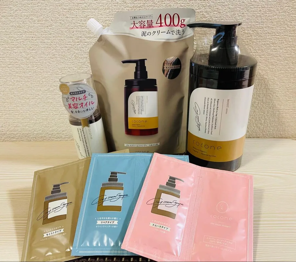 cocone クレイクリームシャンプー 本体 詰替 美容オイル サンプルセット