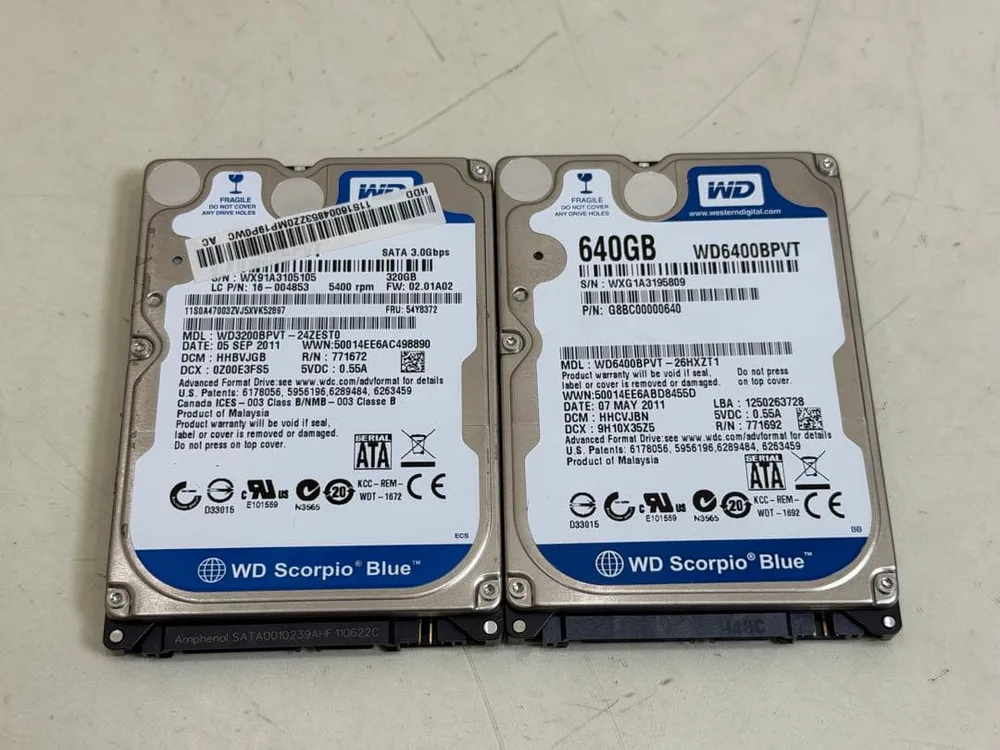 HDD 2.5インチ 容量 640,320gb 2台 正常 WD