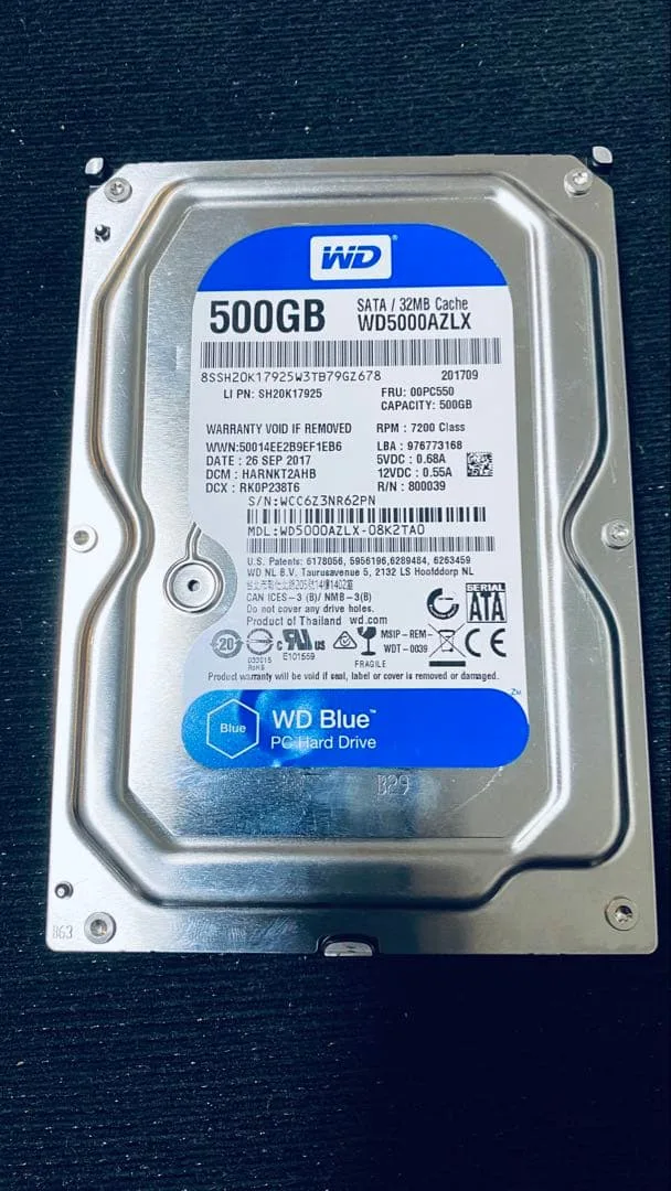 WD Blue 500GB HDD WD5000AZLX 本体