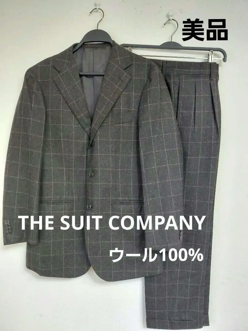 美品 スーツカンパニーTHE SUIT COMPANY チェックウール100%