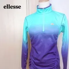ellesse エレッセ グラデーションハーフジップギャザーシャツ テニス M