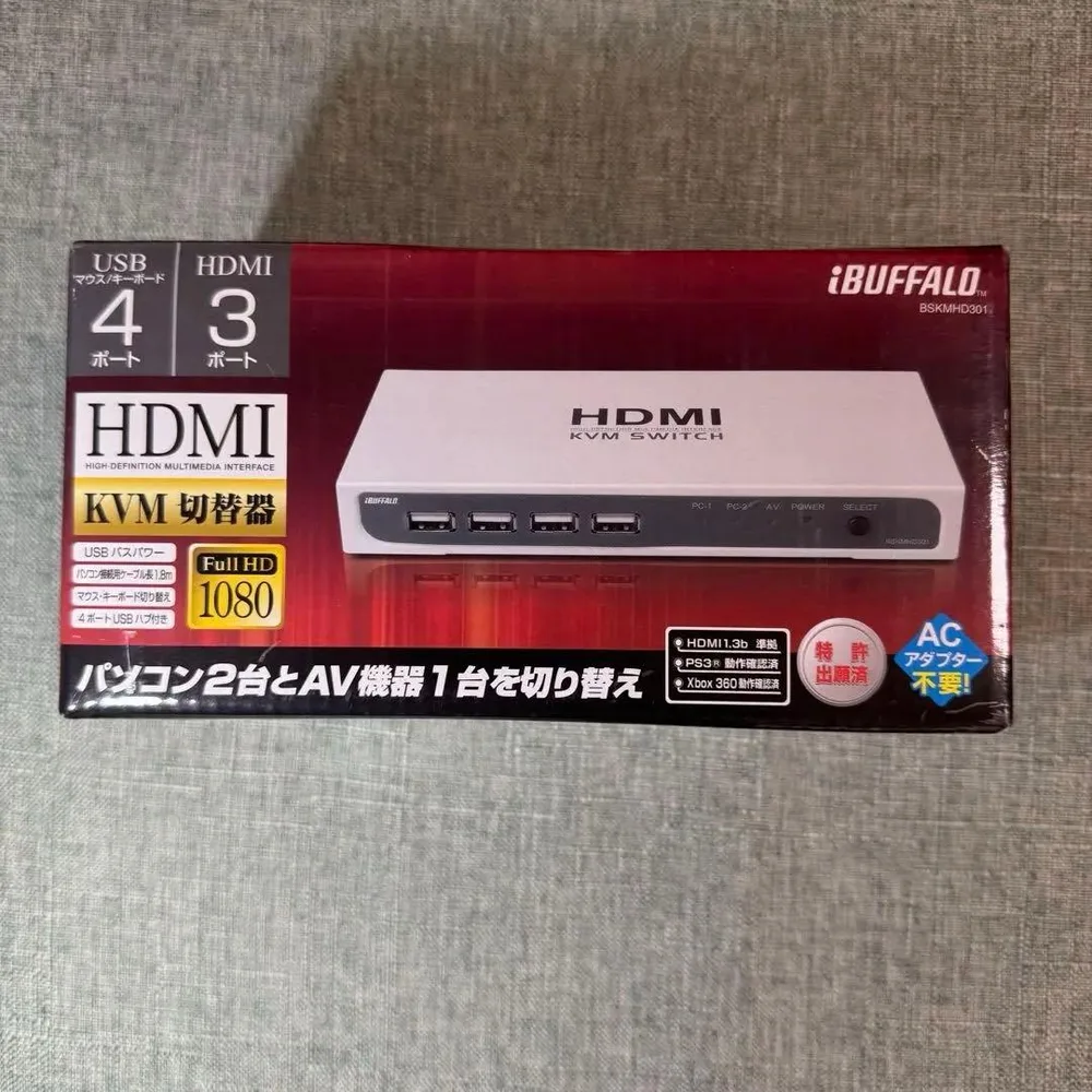 【未開封】iBUFFALO KVM切替器 BSKMHD301