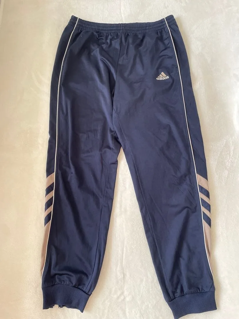90s アディダス トラックパンツ ネイビー 万国旗タグ 2XO ビッグサイズ