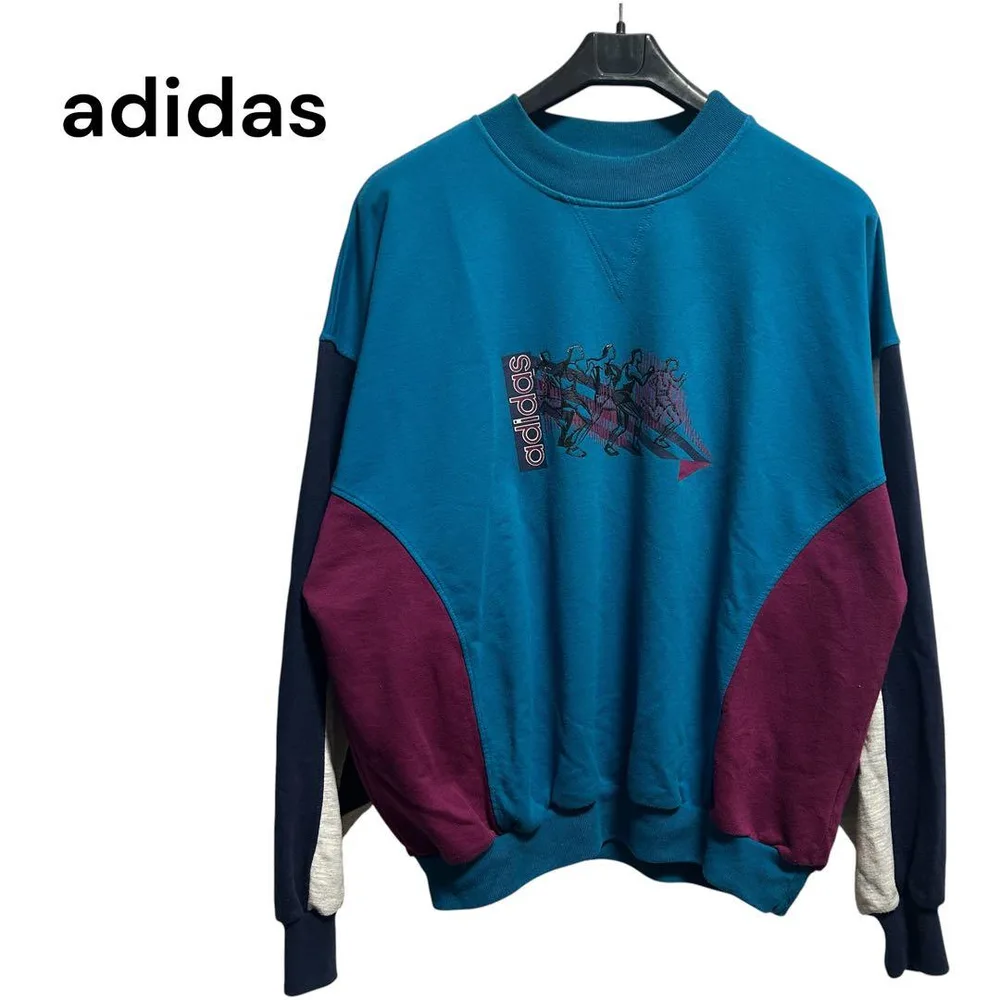 90s adidas アディダス マルチカラー 切替 スウェット 南アフリカ製