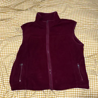 80s LLBean エルエルビーン フリースベスト 筆記体ロゴ 古着 M