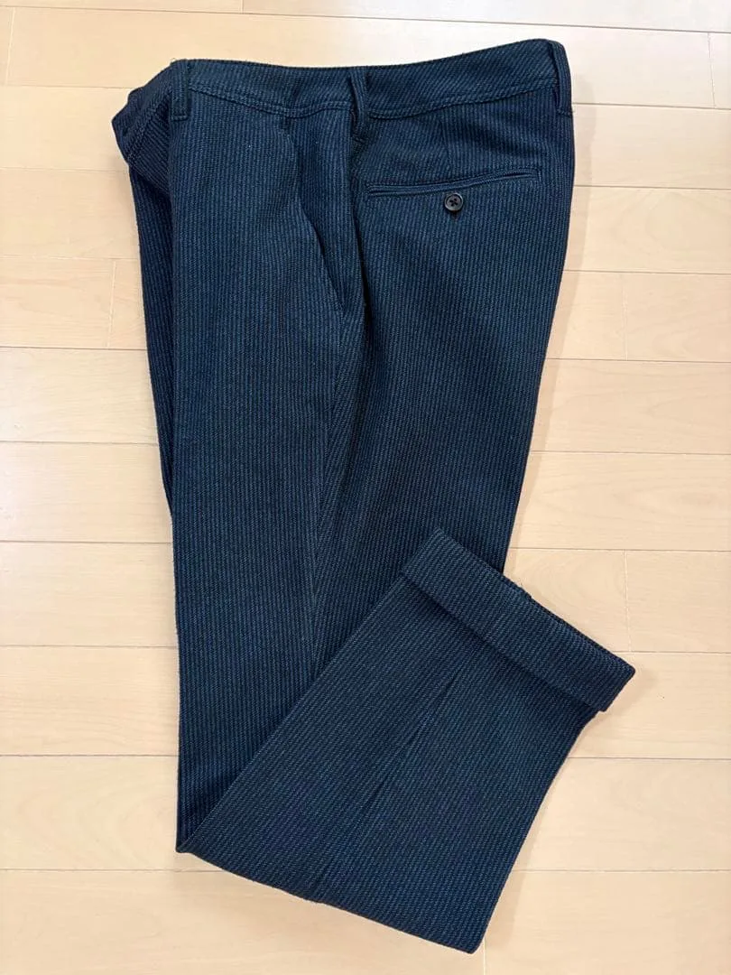 【秋冬用】MEN'S BIGI メンズ スラックス パンツ ネイビー