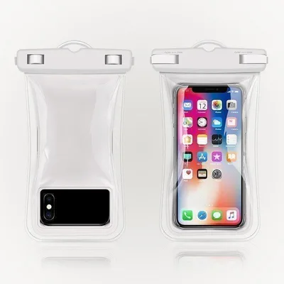 防水ケース 完全浮遊 防水カバー iPhone ホワイト IPX8 スマホカバー