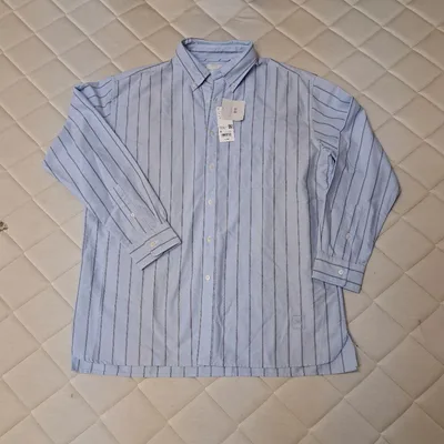お値下げ中新品UNIQLOWANDERSON 水色 ストライプ 長袖シャツ XL