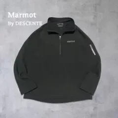 マーモット ハーフジップ フリース M 黒 プルオーバー デサント製 古着