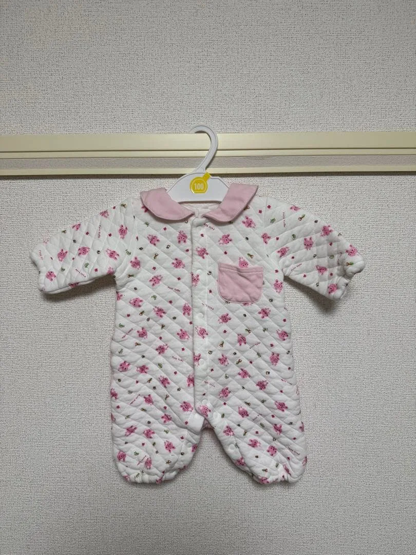 うさぎ柄 キルト カバーオール 60-70cm