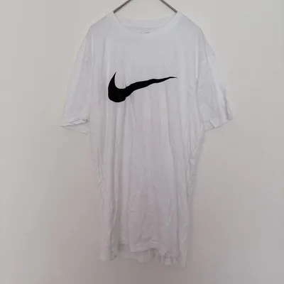 ナイキ Tシャツ クルーネック 半袖 ビッグロゴ M 白 綿 スポーツ