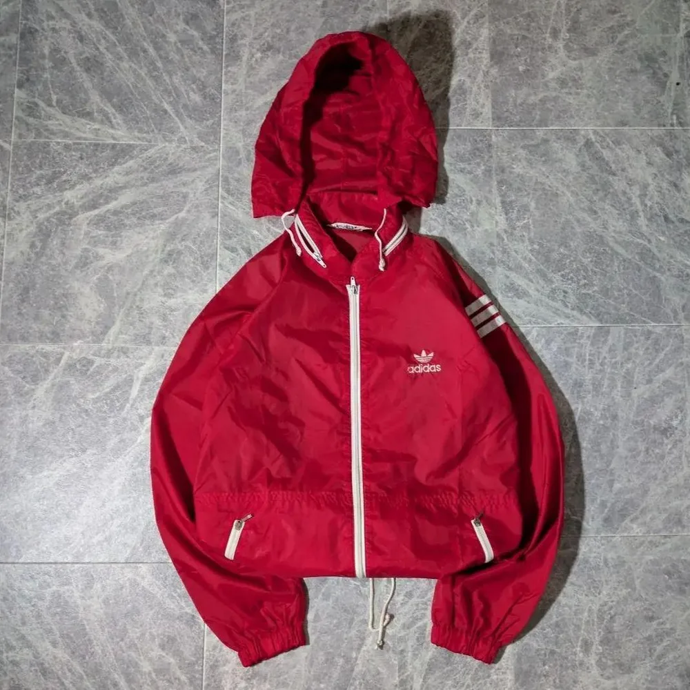 80s OLD adidas shell jacket techドローコード