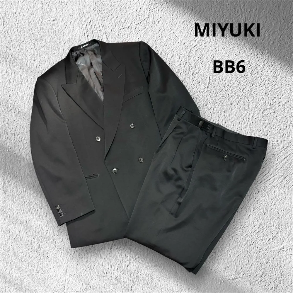 MIYUKI スーツ ダブル セットアップ BB6 黒 礼服