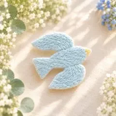 刺繍ブローチ ヘアゴム マグネット 鳥