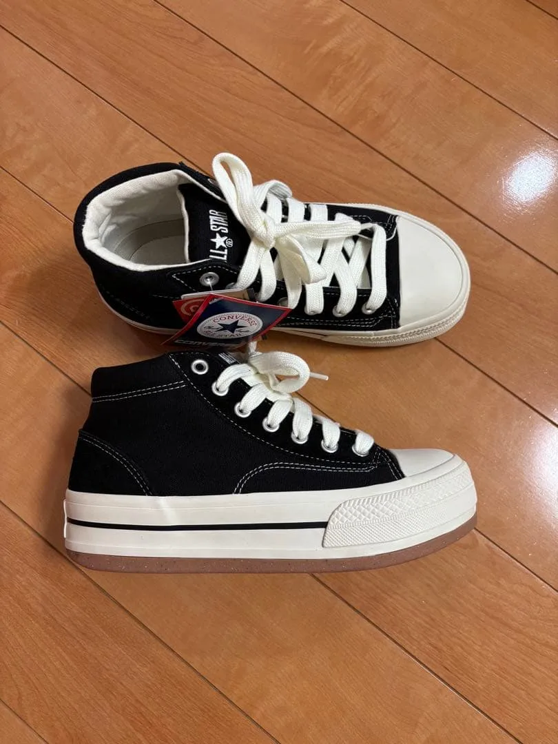 Converse All Star รองเท้าผ้าใบแพลตฟอร์มสีดำแต่เพียงผู้เดียว