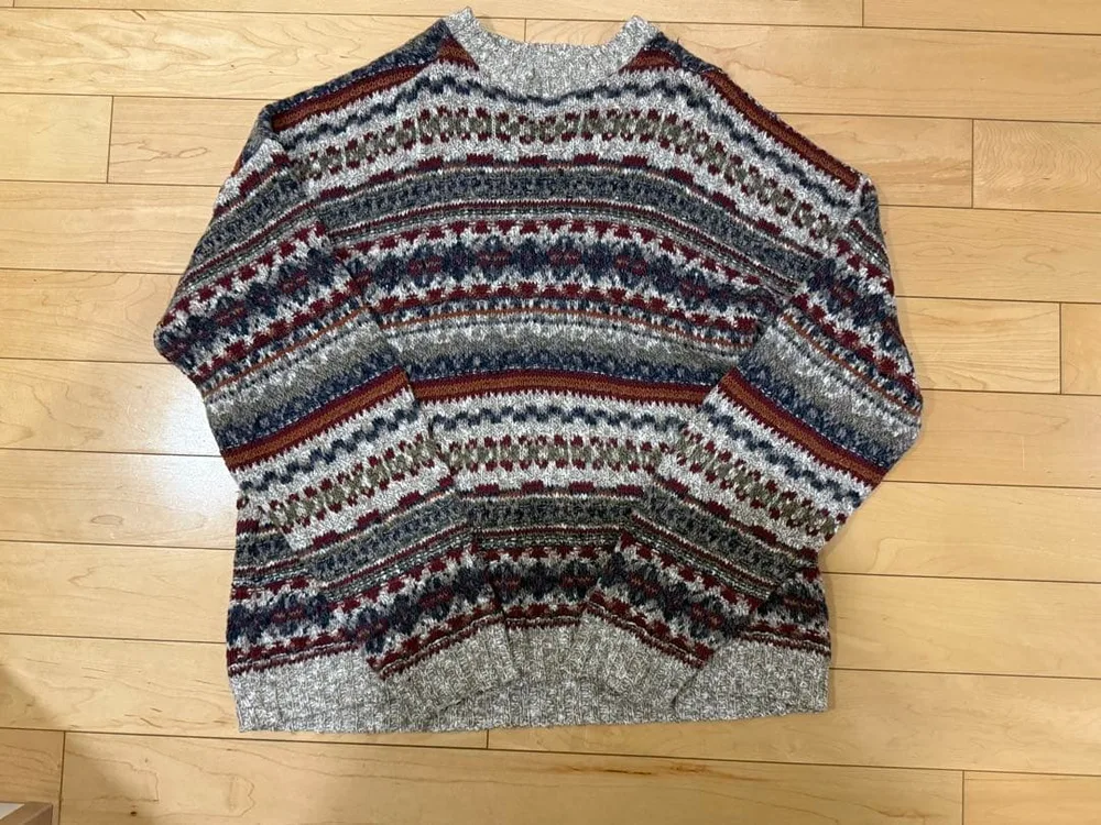 90s USA製 Woolrich ネイティブ柄 ウール ニットセーター