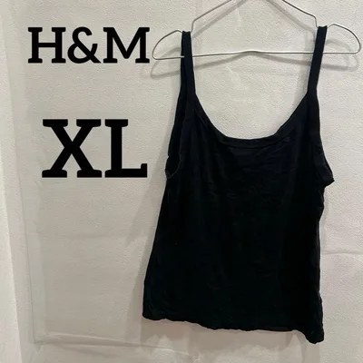 H&M エイチアンドエム ブラック キャミソール 【XL】 夏 インナー 黒