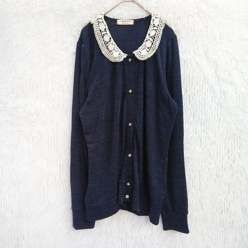 OLIVE girl OLIVE des OLIVE 襟レース ネイビー 3L