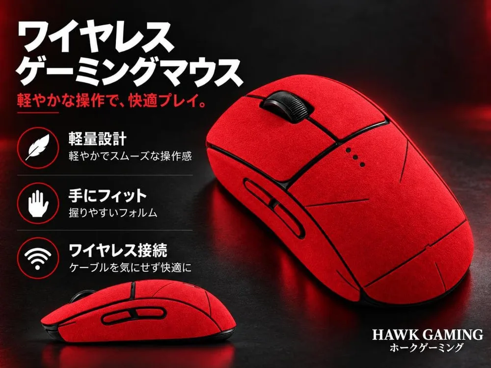 G PRO X SUPERLIGHT 2 グリップテープ フェード調 赤色