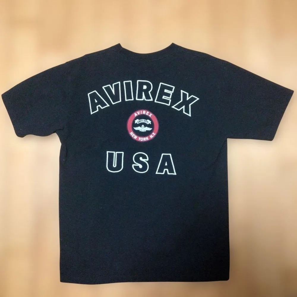 AVIREX Tシャツ バックロゴ ブラック M