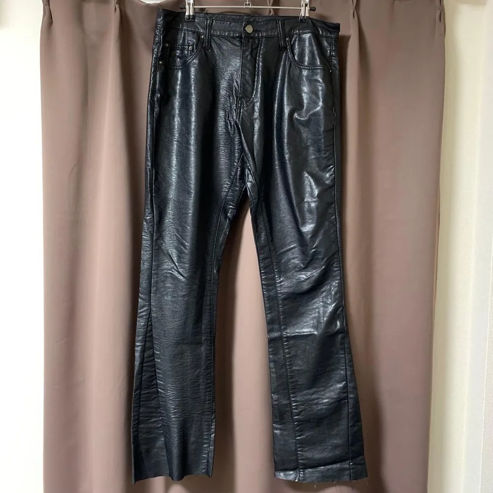 mnml B169 LEATHER FLARE DENIM