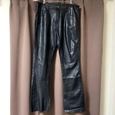 mnml B169 LEATHER FLARE DENIM