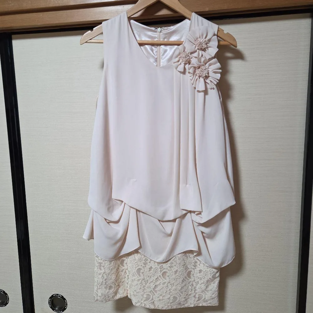 ROPÉ PICNIC ノースリーブ ミニワンピース ベージュ
