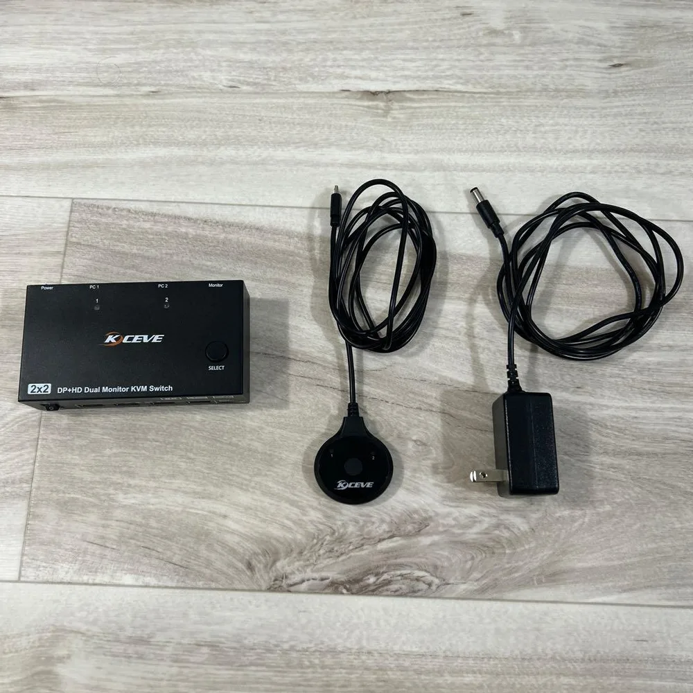 KCEVE 2x2 DP+HD デュアルモニター KVMスイッチ