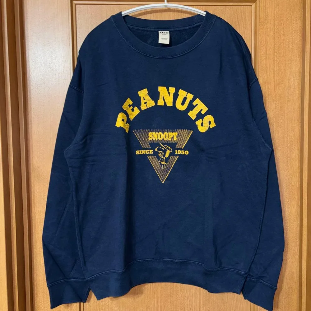 UNIQLO PEANUTS スヌーピー スウェット ネイビー M ⑨
