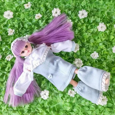 リカちゃん 服 27cmドール ハートボタン♡ジャージワンピ 水色界隈 天使界隈