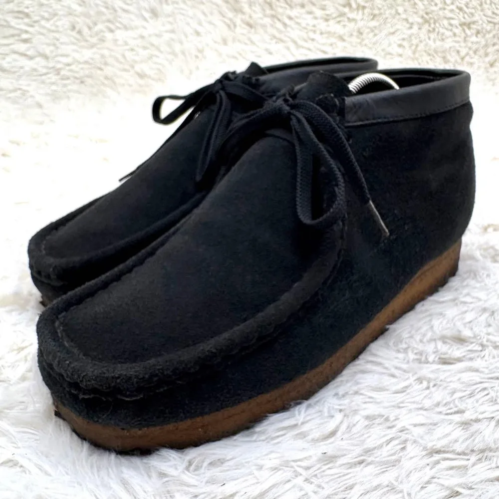 Clarks Wallabees スエード レザー ブーツ ブラック 7 1/2