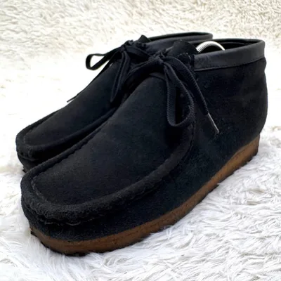 Clarks Wallabees スエード レザー ブーツ ブラック 7 1/2