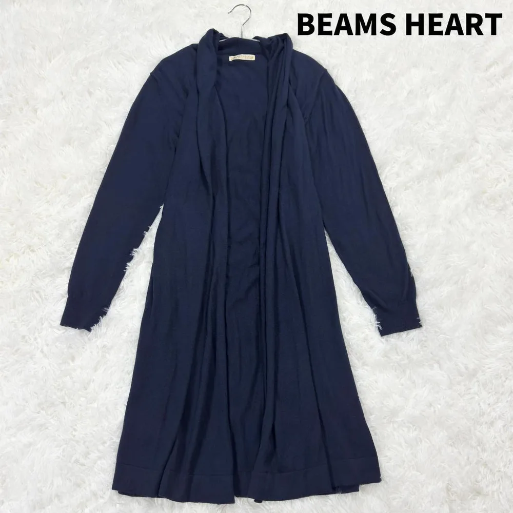BEAMS HEART ビームスハート ネイビー ロングカーディガン 長袖