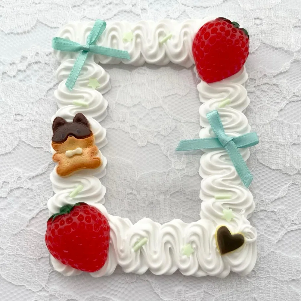 トレカケース ホイップデコ いちご クッキー プリン リボン グリーン