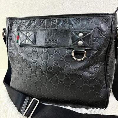 グッチ GUCCI シマ ショルダーバッグ 322080 ブラック レザー