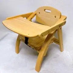 美品 大和屋 アーチ木製ローチェア ナチュラル ベビーチェア 折り畳み式 椅子
