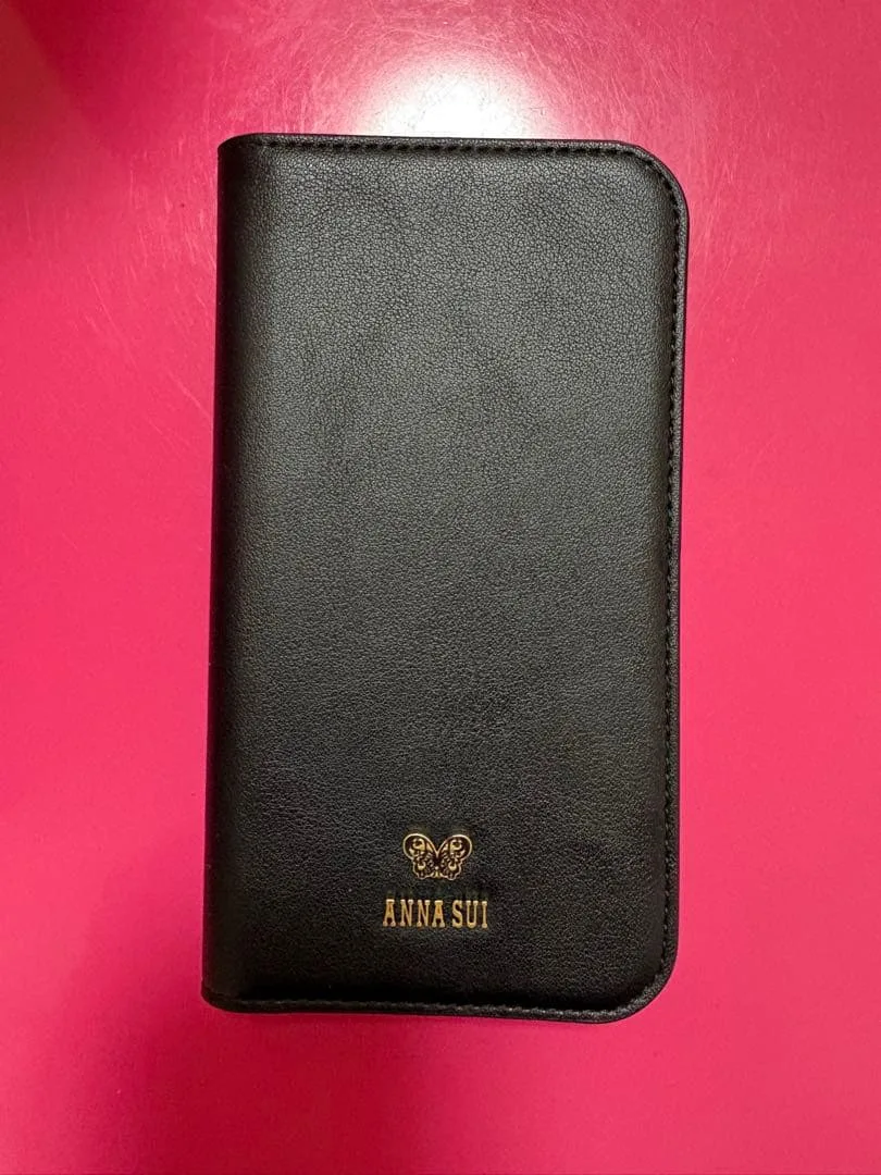 ANNA SUI iPhone用 手帳型ケース ブラック