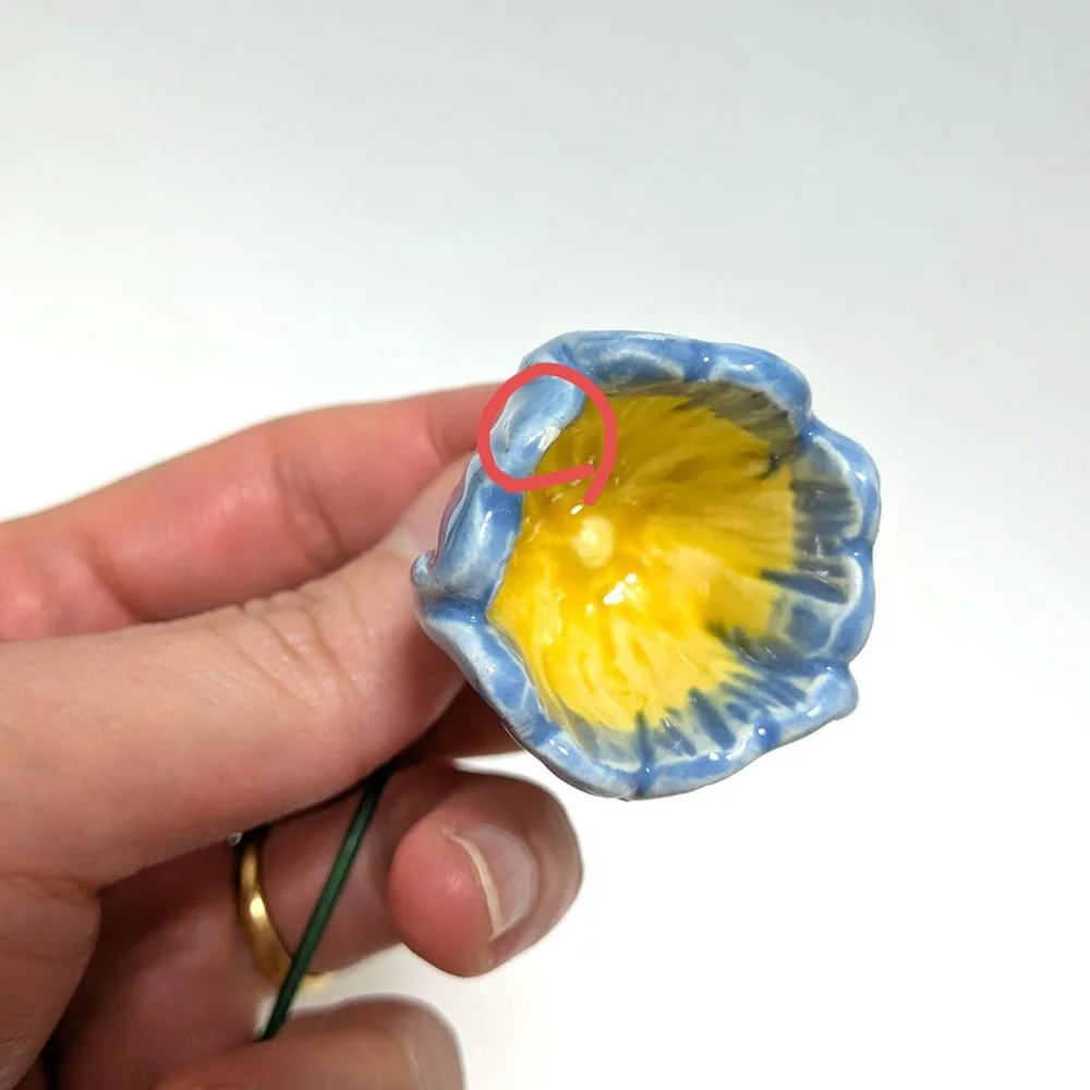 【訳あり品・新品未使用】⑩プリムローズ ブルー 1本 陶器 インテリア