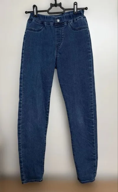 GU キッズ デニムレギンスパンツ ブルー 150
