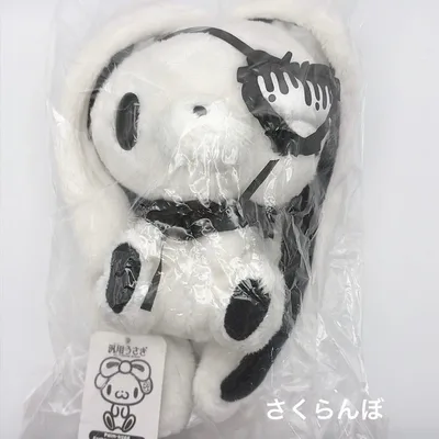 【新品】汎用うさぎ 手乗り鎮座ぬいぐるみ Eyepatch Ver White