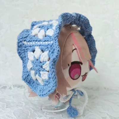 にじまるっと ちびぐるみ にじぬい ぬい服 ヘッドドレス〈青色×白色〉