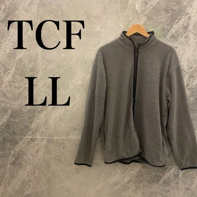 TCF メンズ LL 灰 フリースジャケット ブルゾン スタンドカラー ゆるだぼ