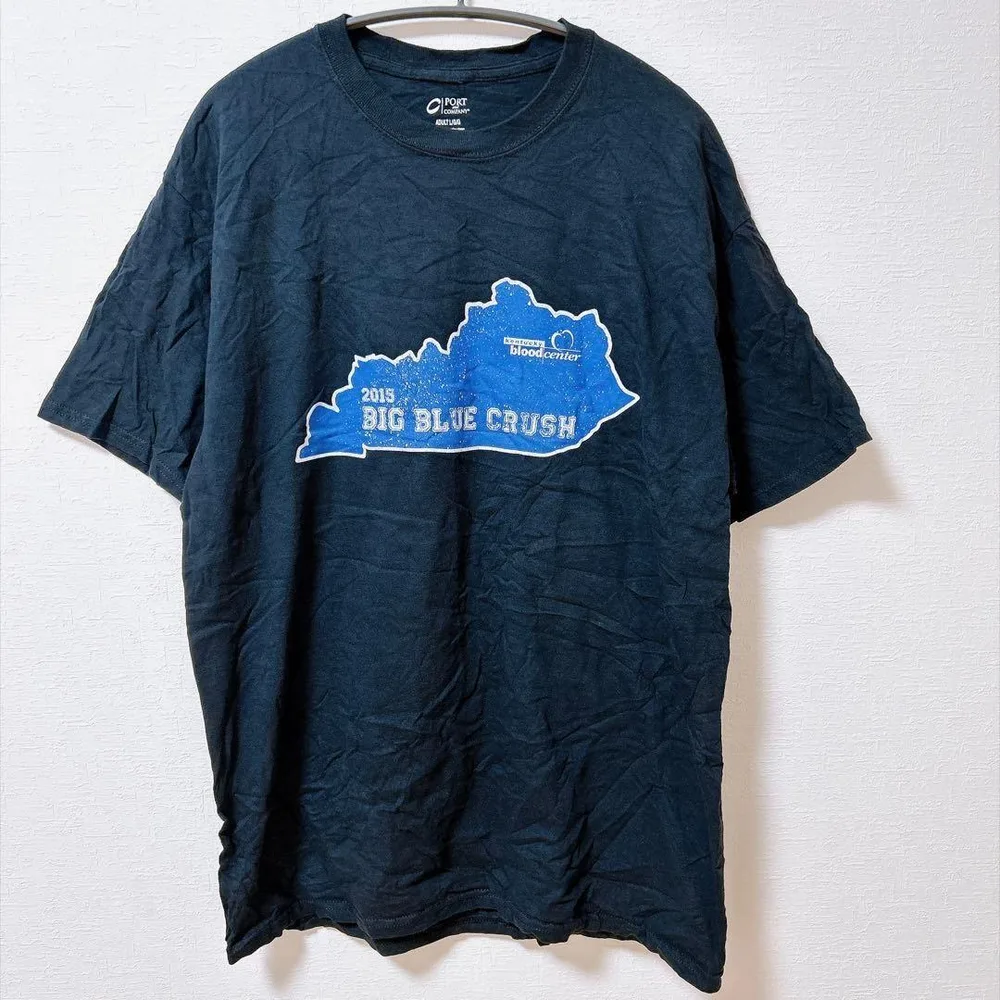 ポートアンドカンパニー 半袖Tシャツ XL 黒 クルーネック プリント 古着