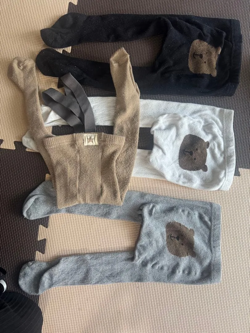 ベビー用 レギンス 4点セット くま柄 12-24M