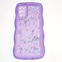 GalaxyS20 スマートフォンケース パープル 星柄 ウェーブデザイン