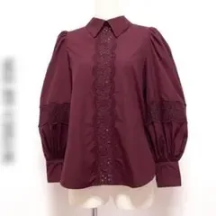 美品 SEE BY CHLOE シーバイクロエ カットレース シャツ ボルドー