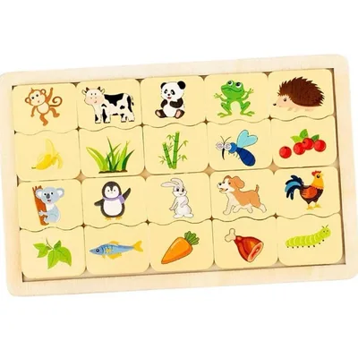 木製パズル マッチング玩具 赤ちゃん用知育ゲーム 幼児・キッズ向け (教育用)