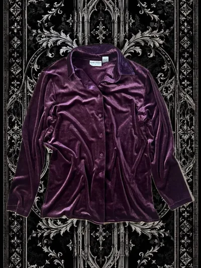 ALFRED DUNNER ベロアシャツ USA vintage goth